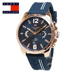 日付曜日 時計 トミーヒルフィガー ゴールド ネイビー シリコン TOMMY HILFIGER 日付曜日表示 プレゼント 男女兼用 腕時計 手表
