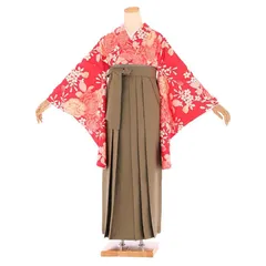 袴セット 大学卒業式 大学生 専門 卒業式 袴 女子 3点セット 未使用 美品 レッド系 ブラウン系 Z029