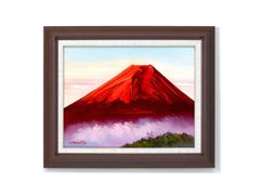 絹谷幸二、輝富士、希少画集・額装画、新品・日本製額縁付、状態良好