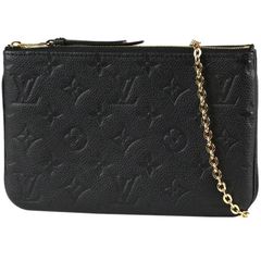 LOUIS VUITTON/ルイ ヴィトン　ポシェット ドゥーブル ジップ（チェーンショルダーバッグ）　モノグラム アンプラント レザー　ノワール（ブラック）　M69441【美品】