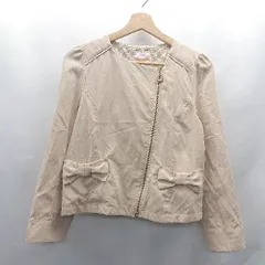 ◇ Θ MNMM ミニマム ポケットリボン付き ショート丈 長袖 ジャケット サイズ 2 ベージュ系 レディース E  【1411280041185】