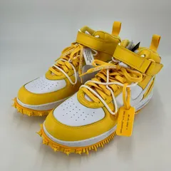 【イオン広店】 中古 NIKE | ナイキ スニーカー 'White and Varsity Maize　Off-White ×Air Force 1 Mid SP LTHR DR0500-101 イエロー 28.5cm 【126】