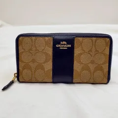 【❗️✨美品✨❗️】COACH ラウンドジップ長財布 F54630 ブラウン×ブラック シグネチャー ゴールド金具