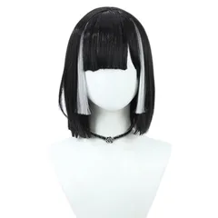 【新着商品】変装用ウィッグ コスチューム小物 コスプレ 京極正宗 ボブ 黒髪 白 ミックス かつら カツラ 耐熱 男女通用 パーティー 仮装 LAOBAO 文化祭 お祭り 学園祭 クリスマス ハロウィン イベント ショート cosplay wig (京極正宗)