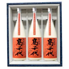 日本酒】【正規特約店】【季節限定】新潟　高千代酒造　高千代　純米酒　扁平精米大辛+18　無調整生原酒おりがらみ　720ml　3本化粧箱付