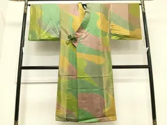 平和屋着物＃道中着　霞文　金通し地　ロング丈　正絹　逸品　CAAV5639id