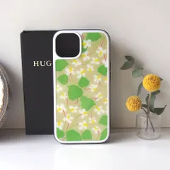 強化ガラスiPhoneケース【春の庭・ドクダミ】ベージュのサムネイル