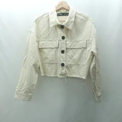 ◇ Θ ZARA ザラ デニム 長袖 ジャケット サイズ M オフホワイト レディース E  【1410290067611】