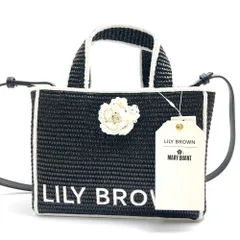 rm) LILY BROWN MARY QUANT リリーブラウン マリークワント ジュートロゴトート 2way バッグ 黒 ブラック ※未使用 タグ付 保管品