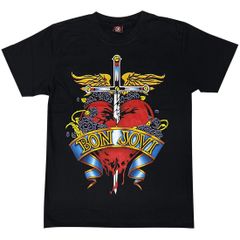 【土日も発送】BONJOVI 黒 ボンジョヴィ メンズ レディース ロックＴシャツ バンドＴシャツ ブラック 半袖 RockYeah