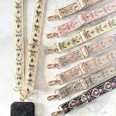 インド刺繍リボン スマホショルダー ショルダーストラップ ショルダーベルト Luxuryハート