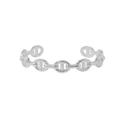 資産HERMES エルメス　シェーヌダンクル　アンシェネLG バングル シルバー