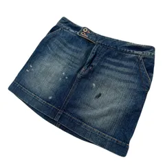 ポロラルフローレン デニム スカート ミニスカート レディース W27 【 ペンキアクセント♪ 】 POLO RALPH LAUREN ●Ja8576