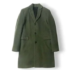 美品DIESELチェスターコートヘリンボーンフリンジ48グレー