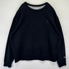 古着 チャンピオン Champion スウェット トレーナー ワンポイントロゴ クルーネック プルオーバー 大きいサイズ 2XL  ブラック メンズ