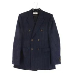 SAINT LAURENT PARIS (サンローランパリ) 20AW ダブルブレスト金ボタンストライプジャケット 635549 Y127W ネイビーのサムネイル