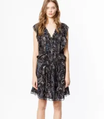 ZADIG&VOLTAIRE(ザディグ・エ・ヴォルテール) ペイズリー シフォン ワンピース