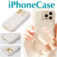 波型 アイフォン ケース アイボリー ホワイト iphone 15 pro max 14 iphone 13 12 １５ １４ １３ １２ ウェーブ うねうね なみなみ 韓国 かわいい レンズ保護 耐衝撃 防塵 スマホカバー レディース 白