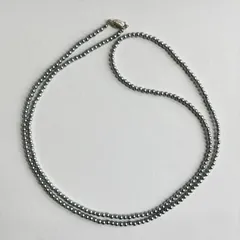 【再販】貝ベビーパールロングネックレス/約3mm約90cm/グレー/R/made in japan