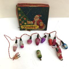 メーカー不明 クリスマスランプ ツリー ライト ガラス 電飾 昭和レトロ ※現状品