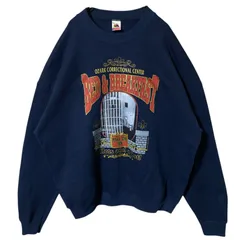 ビックプリント ネイビー 2XL 刑務所 モチーフ トレーナー メンズ 古着長袖