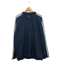 アディダス adidas 国内正規品 カットソー Tシャツ 長袖 Vネック サイドライン F ネイビー 紺 /KT21