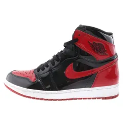 NIKE (ナイキ) AIR JORDAN 1 RETRO HIGH OG BRED PATENT 555088-063 エアジョーダン レトロ ブレッド パテント ハイカットスニーカー ブラック/レッド US9.5/27.5cm