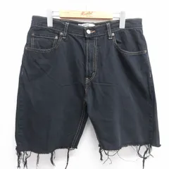 W35/古着 リーバイス Levis 559 ショート パンツ ショーツ メンズ コットン 黒 ブラック デニム 25may14 中古 ボトムス 短パン ショーパン 