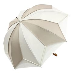 【シノワズリーモダン】日傘 １級遮光 逃熱 遮熱 かわず張り 特殊2重張り製法 推しカラー トリコ パイピング 女性用日傘 長日傘 (モカ×ホワイト) 1