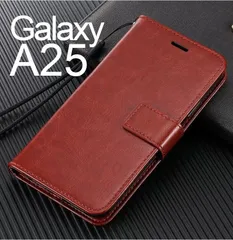 Galaxy A25 5G 手帳型 ブラウン スマホケース