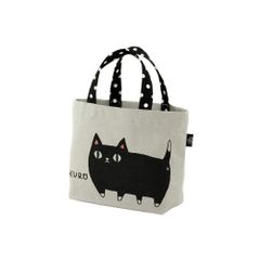 セラミック藍 トートバッグ 小 猫3兄弟 kuro サイズ：約W30 D10 H20 13273