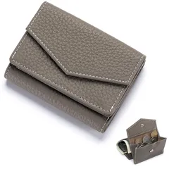 【人気商品】小さい財布 カード7枚収納 三つ折り財布 スキミング防止 薄い財布 本革 コンパクト 大容量 財布 さいふ メンズ レディース 男女兼用 ミニ財布 (グレージュ) [Bearneko]