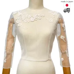 レースボレロ ボレロ レース 七分袖 ウエディング ブライダル ウエディングドレス 花嫁 演奏会 二次会 パーティー 結婚式 イリュージョンレース [J79]