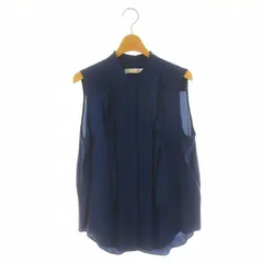 クロエ CHLOE シルクタックノースリーブブラウス ノースリーブ フロントボタン 40 XL 青 ブルー /YQ ■OSのサムネイル