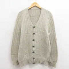 M/古着 長袖 ニット カーディガン メンズ 80s グレー 25sep30 中古 トップス