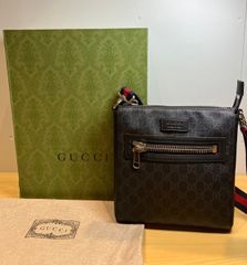 【IT9OI2Z4BCYS】GUCCI グッチ GGスプリーム 523599 メッセンジャーバ ショルダーバッグ ブラック