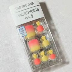 日本未発売ペディ1113 DASHING DIVA 「ピーチモヒート」ダッシングディバ マジックプレス フット ペディキュア ネイルチップ 付け爪