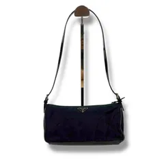 プラダ　PRADA アクセサリーポーチ　ミニハンドバッグ　テスートナイロン　キルティング加工　パープル　紫