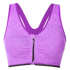 スポーツブラ フロントオープン 前ファスナー ジッパー バッククロス Yバック ホールド ストレッチ 通気性 パット取り外し可能 ノンワイヤー ジム 筋トレ ha8