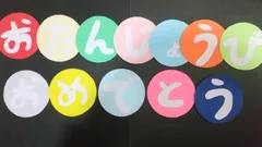 円形のお誕生日おめでとう 壁面飾り