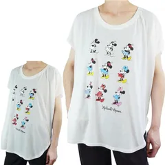 レディース Tシャツ【クリックポスト対応可】DISNEY MINNIE MOUSE PRINT TEEディズニー ミニー マウス プリントＴシャツWHITE(ホワイト)女性用 白 TSHIRTS アニメロゴ キャラ 映画 カルチャー