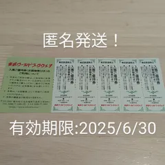 匿名発送！東武ワールドスクエア 優待割引券 1シート5枚5名様分　東武鉄道　株主優待　2025/12/31迄