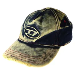 DIESEL (ディーゼル) C-SEYMON ダメージ ウォッシュ加工デニムキャップ 帽子 インディゴ A06467