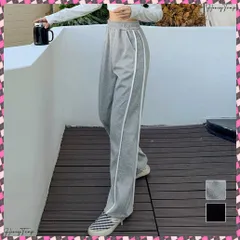 送料無料 スウェットパンツ レディースロングパンツ 韓国風 セミワイドパンツ ハイウエスト ボトムス 裾ストリング サイドラインジョガーパンツ 着やせ 美脚脚長 カジュアル ストリート服春秋冬 スポーツパンツ無地 イージーパンツ通学