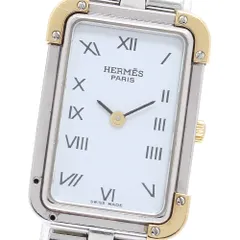 エルメス時計/極極極美品クロアジュール/新品仕上げ正常稼働品/レディース HERMES エルメス レディース腕時計 クロアジュール QZ レザー