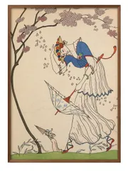 ジョルジュ・バルビエ、阿片商人宅にて、希少な額装用画集画、新品額装付 ジョルジュ・バルビエ、阿片商人宅にて、希少な額装用画集画