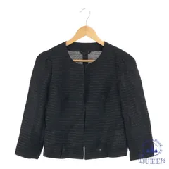 極美品　アナイ　現行タグ　ノーカラージャケット　黒　通年　日本製　38 M UNTITLED ノーカラージャケット 黒に限りなく近いネイビー