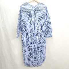 ◇ ⊂ URBAN RESEARCH ITEMS ストライプ 長袖 ロング ワンピース サイズF ブルー系 レディース E  【1502200008644】