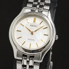 【電池新品、美品、年差10秒】セイコー　エクセリーヌ　4J41-0100 電池新品 美品 年差10秒】SEIKO セイコー エクセリーヌ 白蝶貝