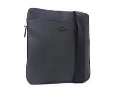 ■新品同様■ LACOSTE ラコステ シャンタコ レザー クロスボディ ショルダーバッグ 肩掛け 斜め掛け メンズ ブラック系 FT0369